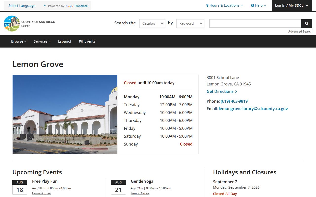Lemon Grove city directory research at the Lemon Grove Library branch