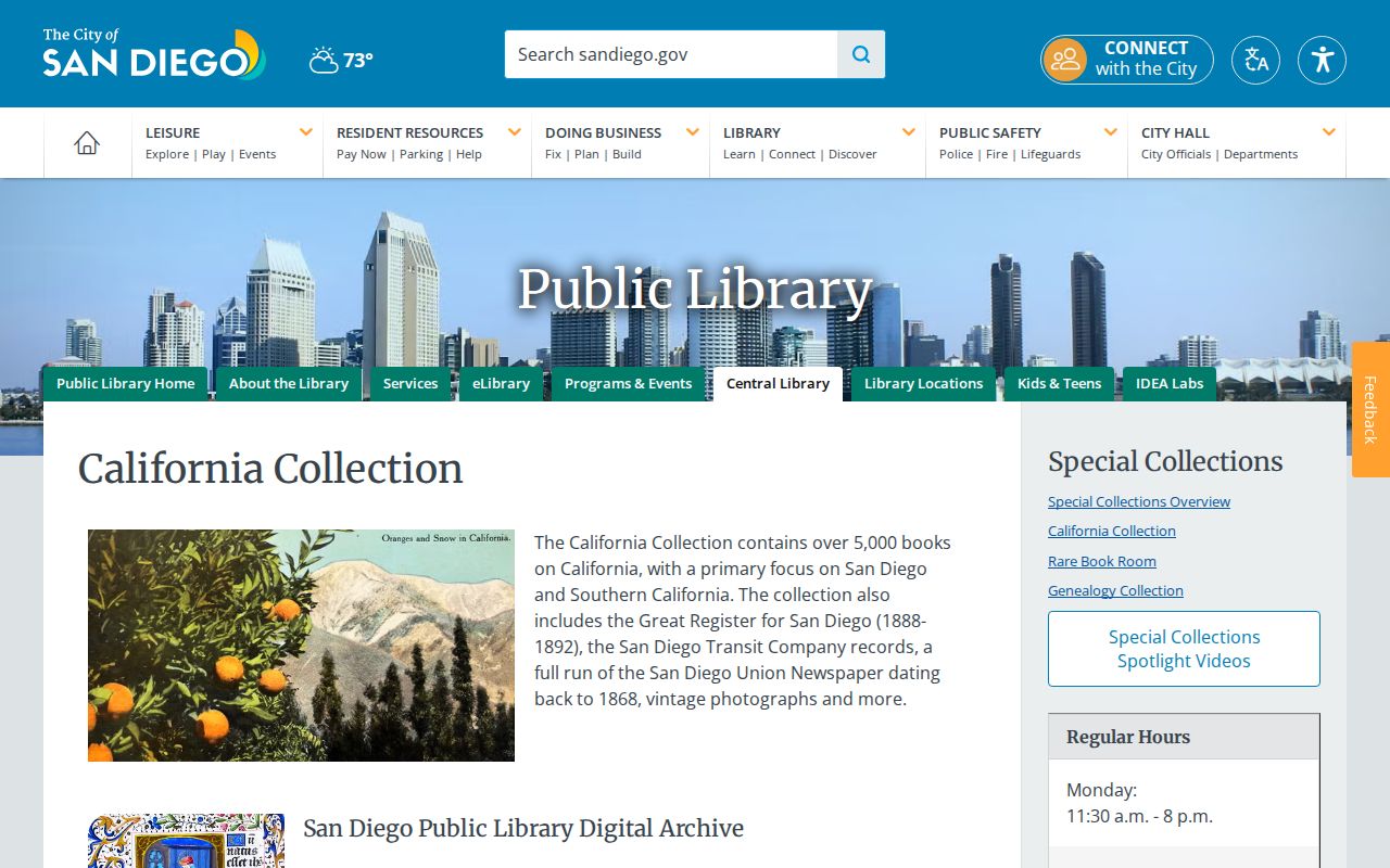 Lemon Grove city directory research in the San Diego Public Library California Collection